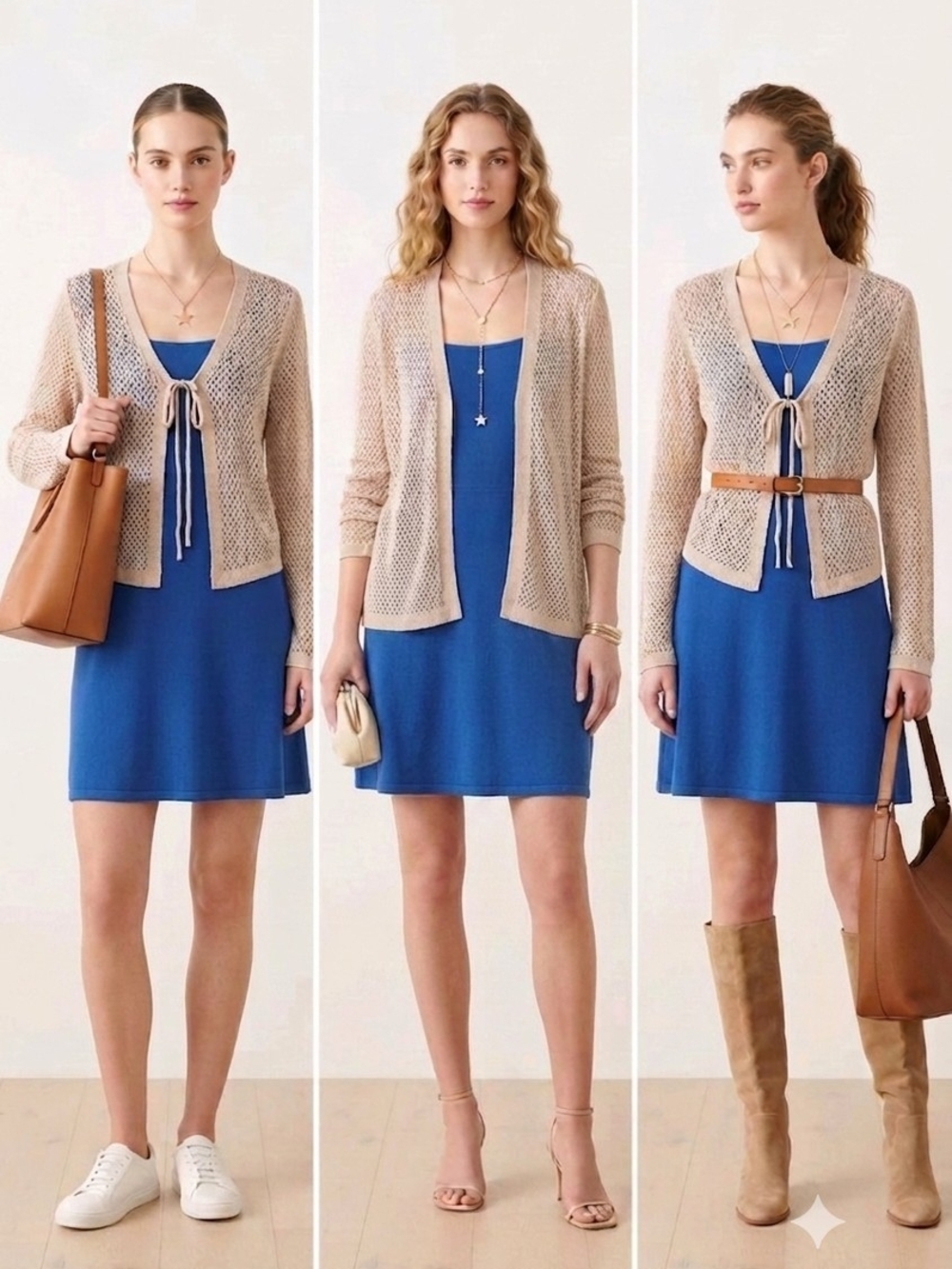 Sand Beige Open Weave Cardigan
